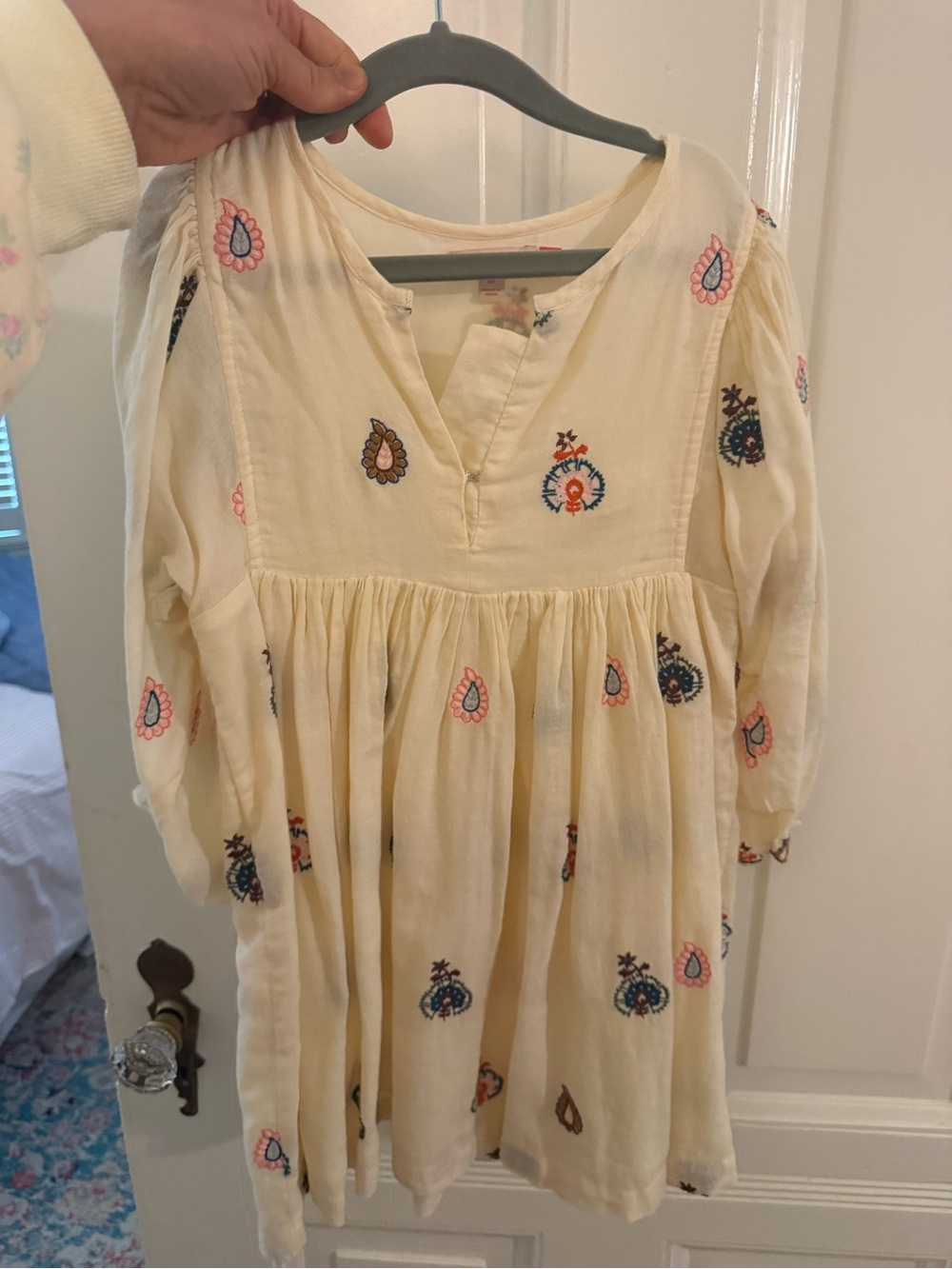 Pink Chicken Cream Dress with Pink and Red Accents